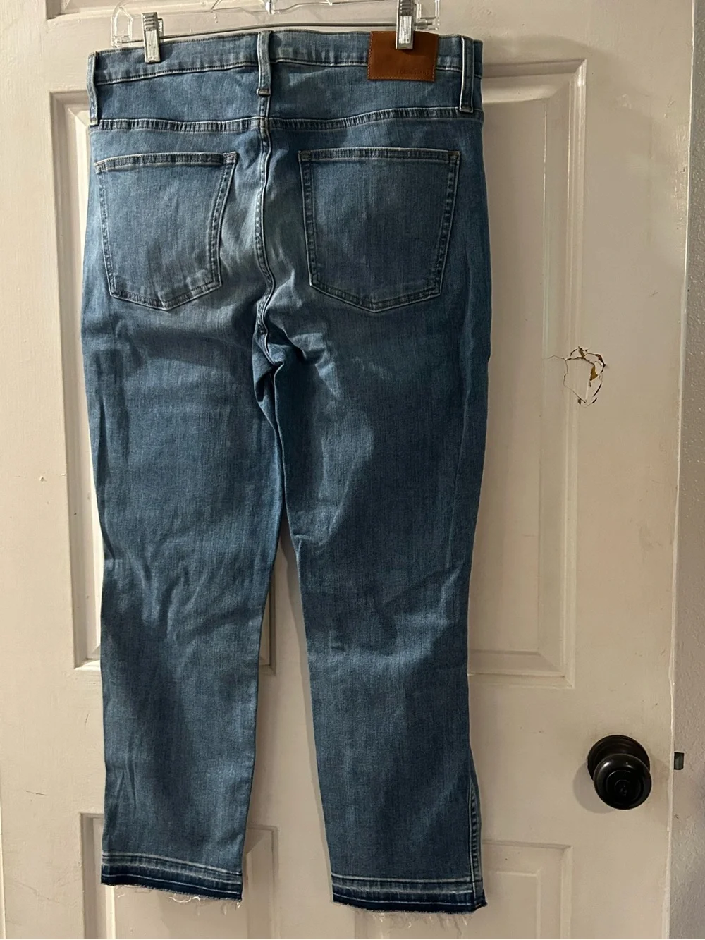 J. Crew Women's Distressed Cropped Blue Jeans